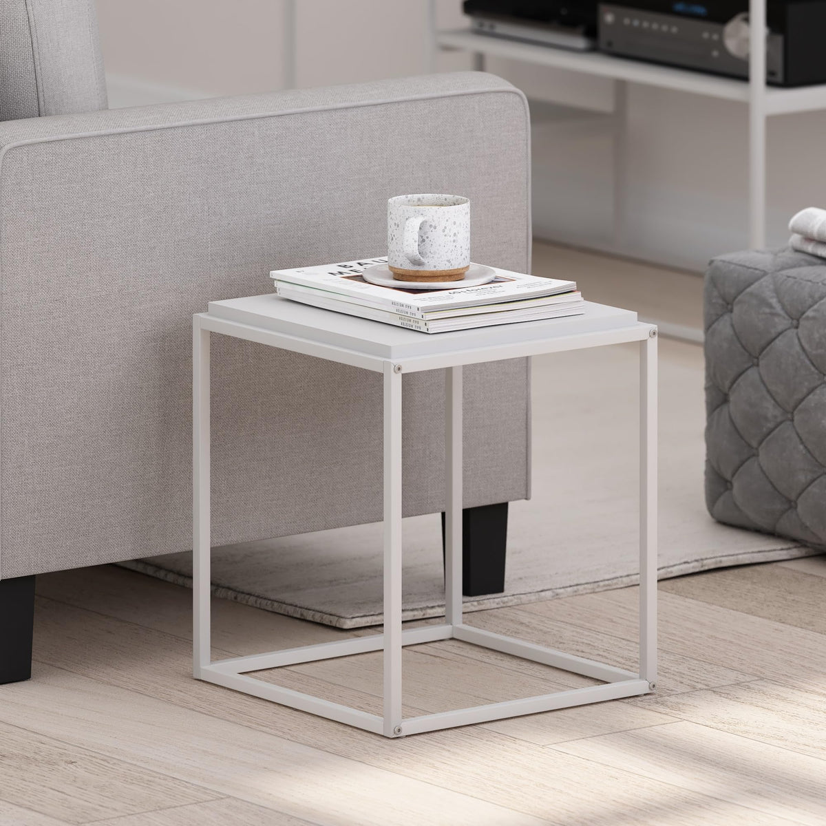 Furinno Moretti Modern Lifestyle Stackable Shelf, 1-Tier, Solid White/White