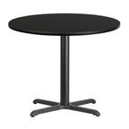 Flash Furniture Stiles 36'' Round Black Laminate Table Top with 30'' x 30'' Table Height Base