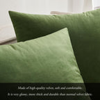 Miulee Velvet Soft Solid Decorative Square Throw Pillow Covers Set Cushion Case For Spring Sofa Bedroom Couch 24 X 24 Inch Moss Green