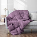 puredown Soft Feather Down Throw Blanket Lightweight Packable Couch Throw for Indoor and Outdoor Use, 50''X70'',Lavender