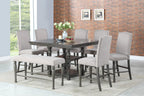 Steve Silver Co Caswell Counter Chair, Set of 2 Chairs, Nailhead Trim, Contemporary Design, Shield Back, Dining Room, Ktichen, Bar, Counter Island, Rubberwood, 100% Polyester, 20"D x 24"W x 45"H, Gray
