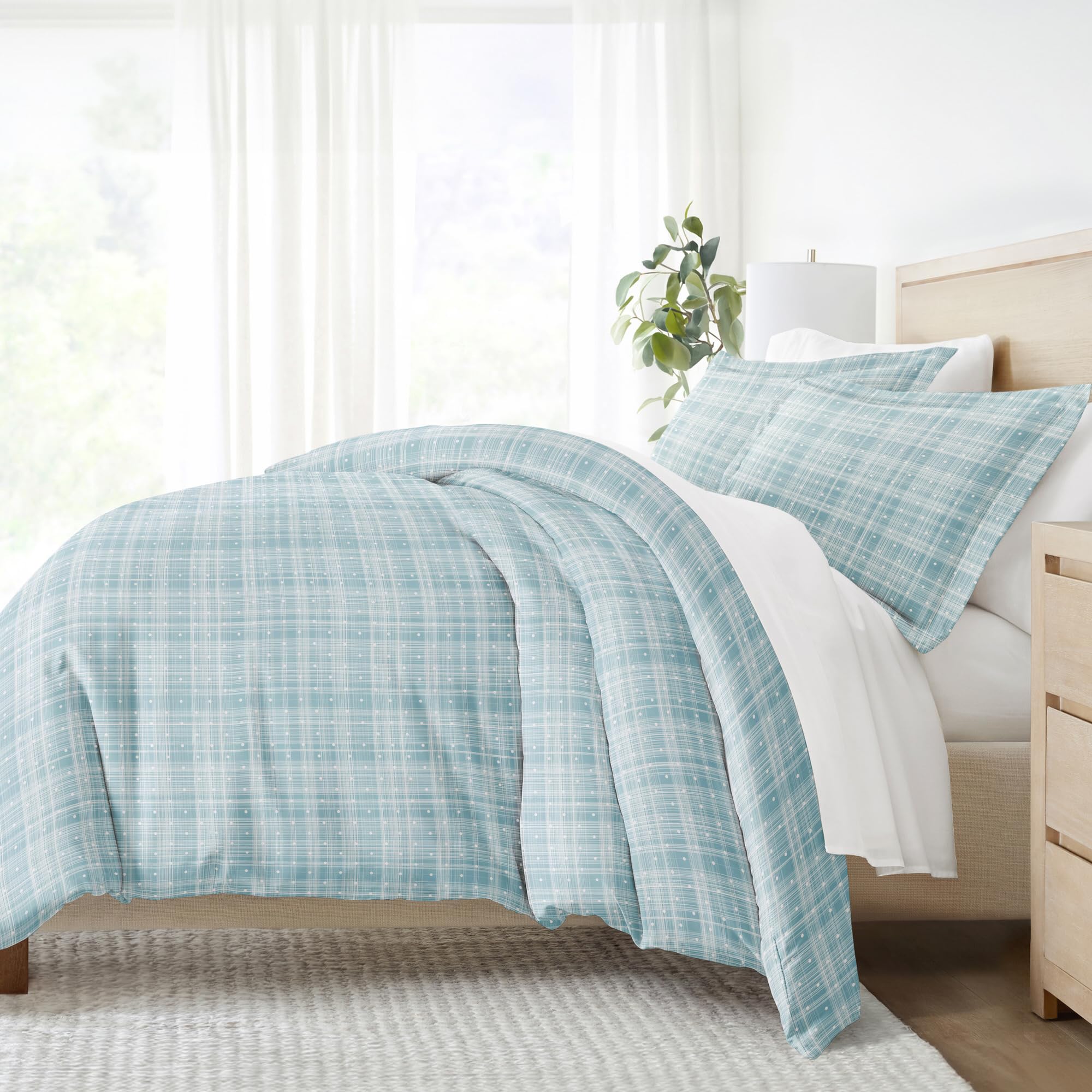 Linen Market Duvet Cover Queen (Aqua) - Experience Hotel-Like Comfort With Unparalleled Softness, Exquisite Prints & Solid Color