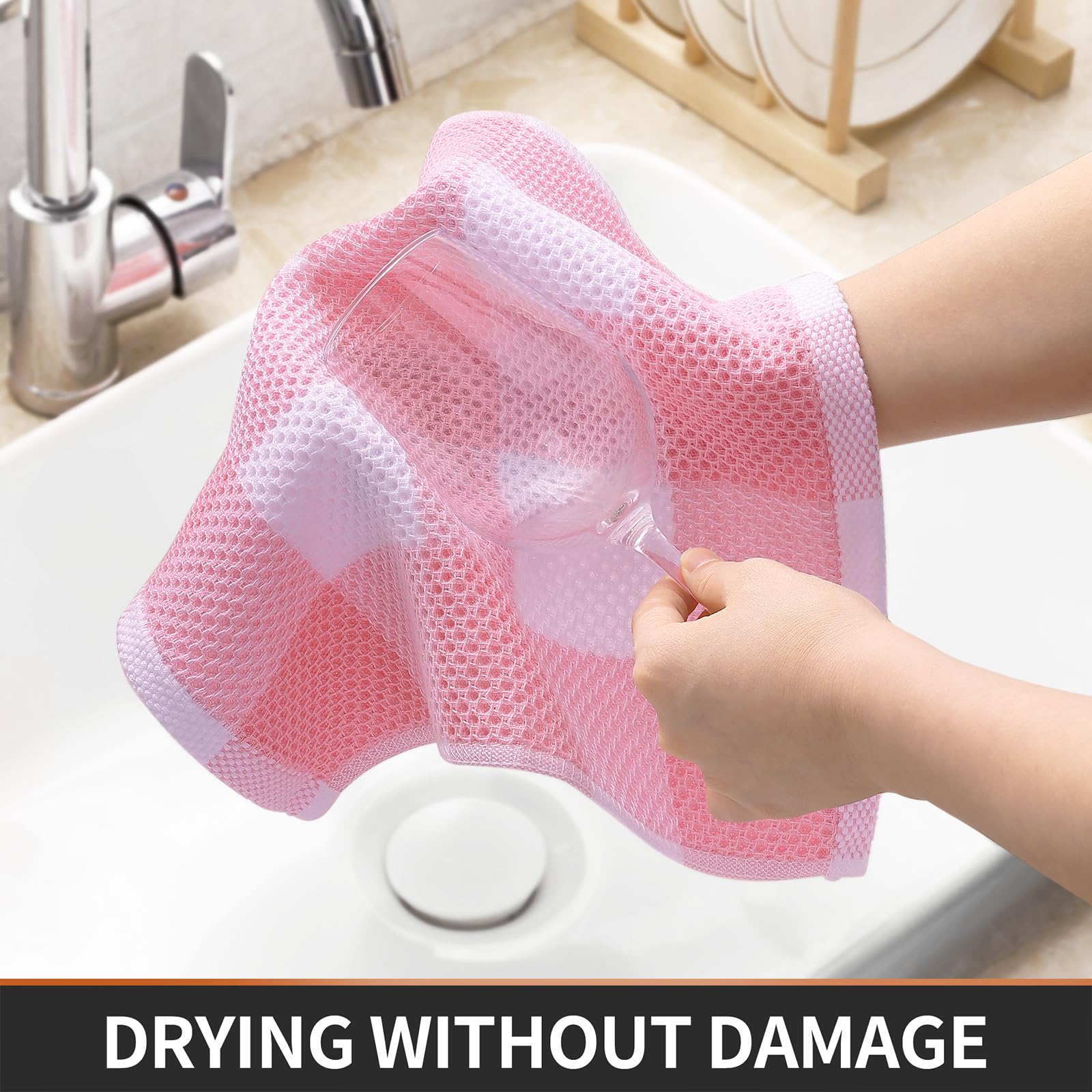 Homaxy 100% Cotton Waffle Weave Check Plaid Dish Cloths, 12 X 12 Inches, Super Soft And Absorbent Dish Towels Quick Drying Dish