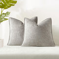 Juspurbet Grey Chenille Throw Pillow Covers 22X22 Inch Set Of 2 Decorative Soft Textured Cushion Cases For Living Room Sofa Couc