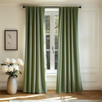 Lazzzy Sage Green Velvet Curtains Thermal Insulated Curtains 120 Inch Long Room Darkening Window Drapes For Bedroom Living Room Luxury Window Treatment 2 Panels, W62 X L120