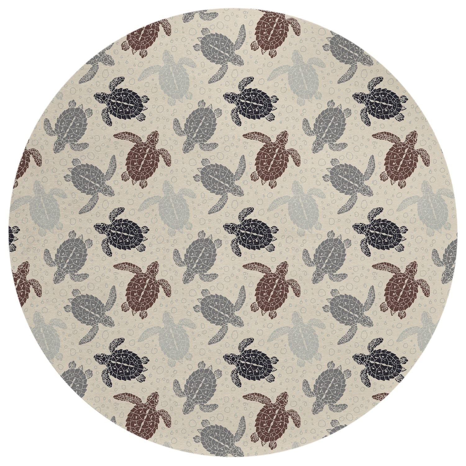 Seabreeze Sz13 Beige Coastal Rug Round 8' X 8'