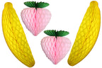 2-Pack 15 Inch Honeycomb Banana Decoration, Yellow