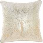 HomeRoots Rose Gold Velvet Cream Sequined Ombre Throw Pillow