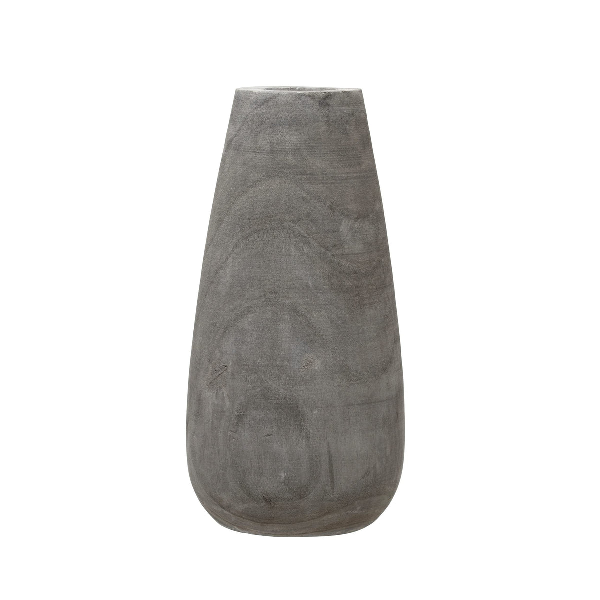 Creative Co-Op Paulownia Wood Grey Wash Vase