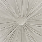 HomeRoots Rose Gold Cotton Velvet Light Gray Tufted Round Throw Pillow