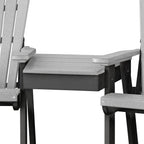 American Furniture Classics Counter Height Settee Table Combo, Light Grey and Black