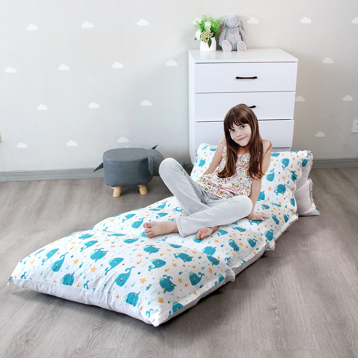 Floor Lounger Cover Non-Slip & Super Soft Floor Sofa Pillow Bed Cover, Great Choice For Kids Or Adults Perfect For Slumber Party