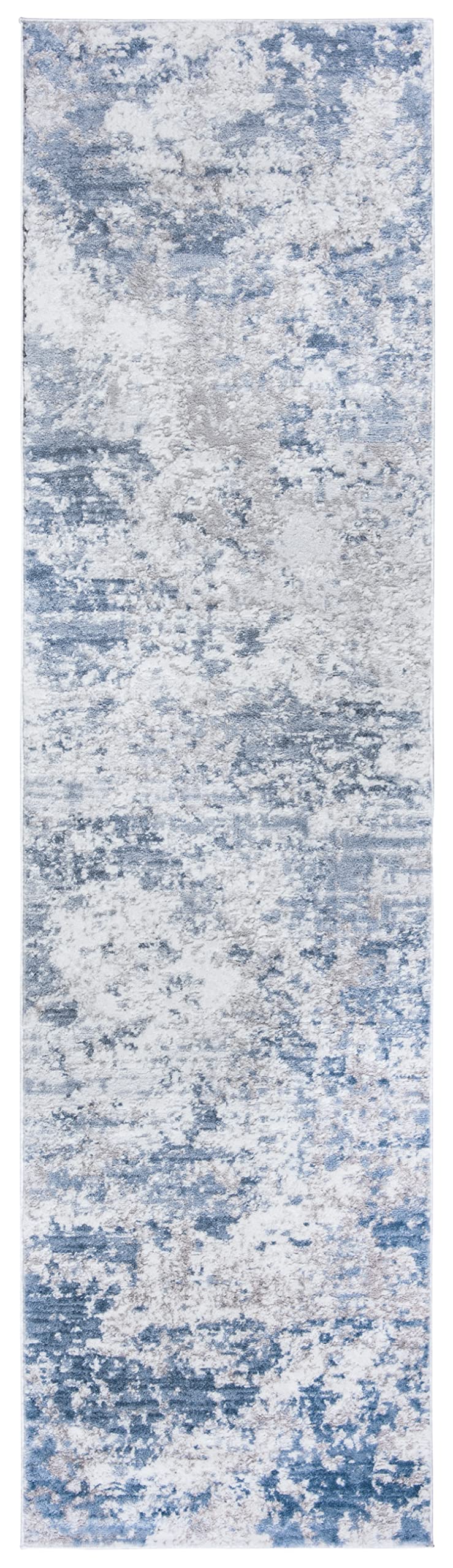 Safavieh Amelia Collection Runner Rug - 2'2'' X 14', Grey & Blue, Modern Abstract Design, Non-Shedding & Easy Care, Ideal For Hi