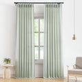 Vision Home Soft Green Pinch Pleated Semi Sheer Curtains Textured Linen Blended Light Filtering Window Curtains 120 Inch For Liv