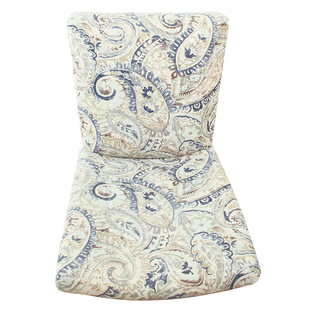 HomePop Classic Parsons Dining Chair Set of 2 Blue Velvet Paisley Print K6805-A858