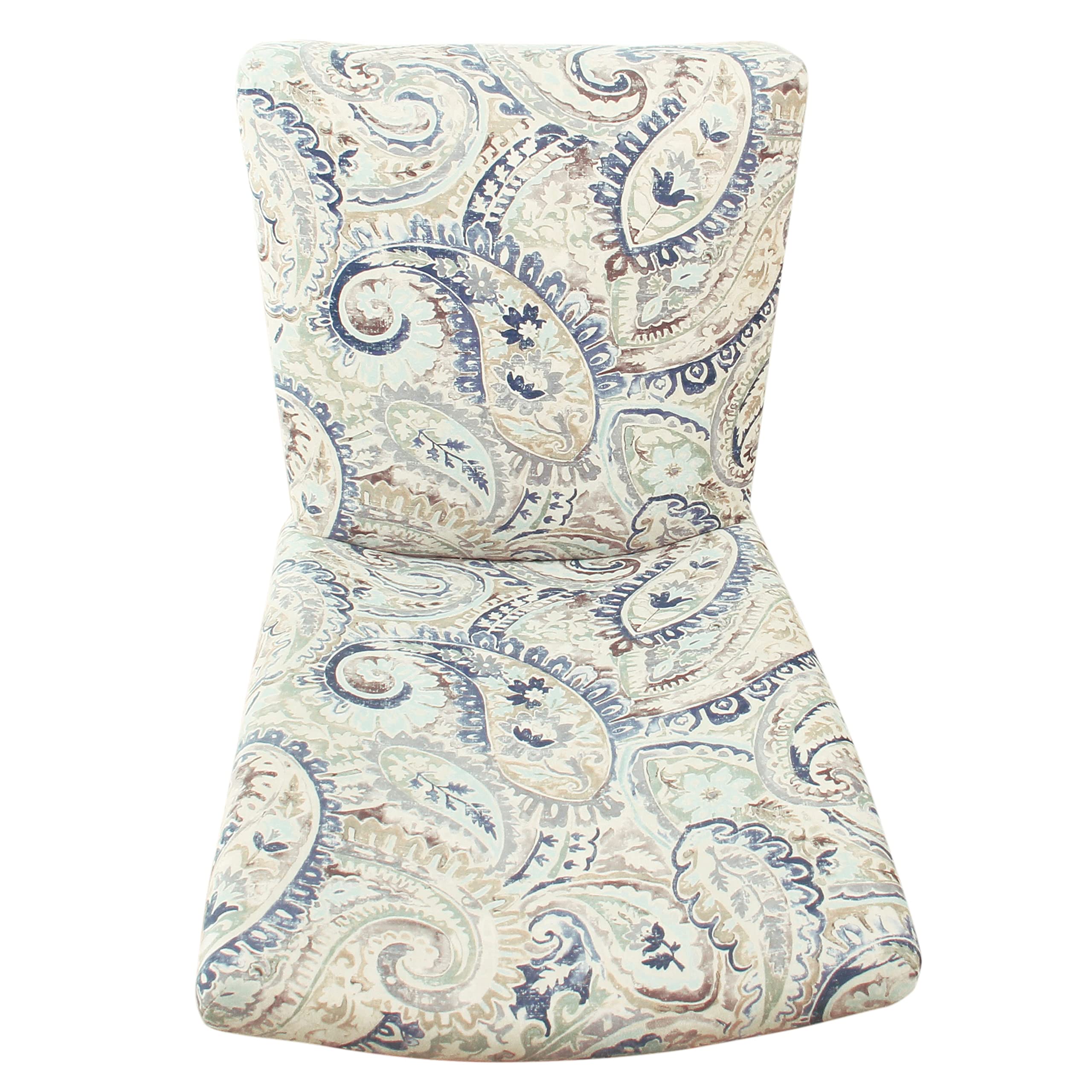 HomePop Classic Parsons Dining Chair Set of 2 Blue Velvet Paisley Print K6805-A858