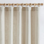 jinchan Burlap Look Curtains 84 Inches Long Linen Textured Curtains for Living Room Light Filtering Farmhouse Curtains Rod Pocke