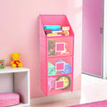 Kuber Industries Hanging Almirah | 4 Compartment Storage | Wall Wardrobe Organizer For ClothShoesToys | Pink