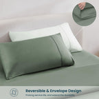 Gokotta 100% Bamboo Rayon Fitted Sheet With Pillow Cases, 300 Tc Super Soft Breathable Cooling Fitted Sheet Cal King Size With 4