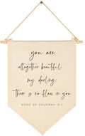 You Are Altogether Beautiful-Scripture Flag Sign Gifts for Baby Grils Kids-Christian Bible Verses-Canvas Hanging Pennant Banner 