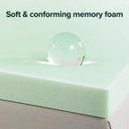 Zinus 3 Inch Green Tea Memory Foam Mattress Topper Short Queen Green