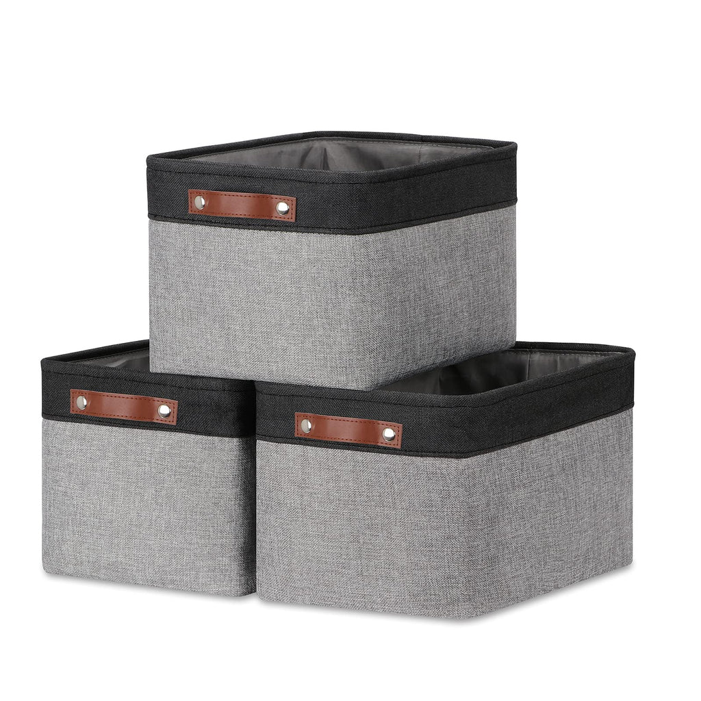 DULLEMELO Fabric Baskets for Storage, Rectangular Fabric Storage Bins Collapsible, Perfect for Shelves, Closets, Nursery, Empty 