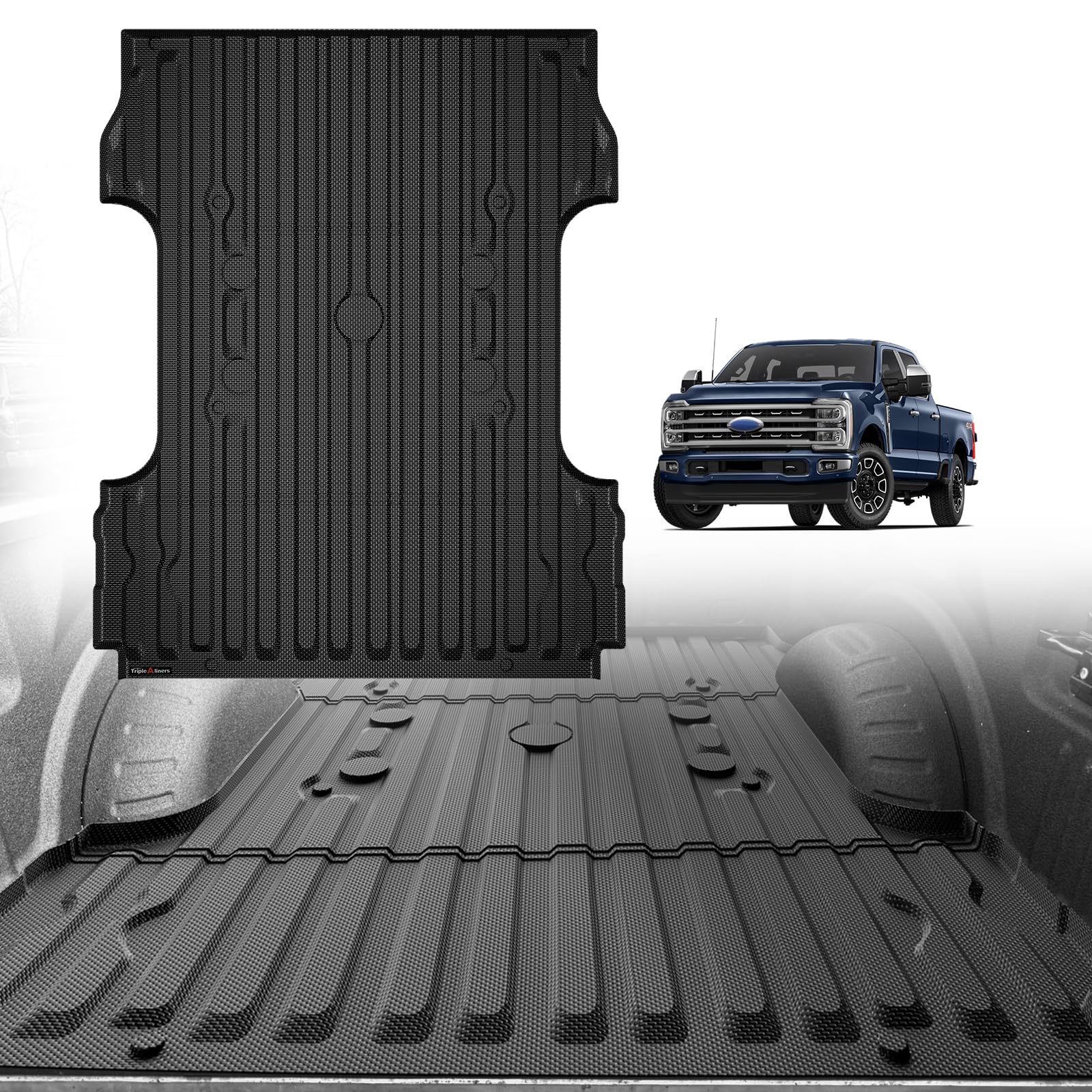 Triplealiners Truck Bed Mat Compatible With 2017-2024 2025 Ford Super Duty F250/F350/F450 Accessories 6.8Ft Vehicle Bed Perfectl