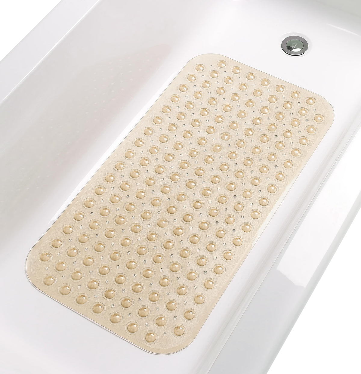 TIKE SMART Large Non-Slip Bathtub & Shower Mat 31''x16'' (Smooth/Non-Textured Tubs Only) Safe, Clean, Machine-Washable, Superior