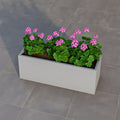 Flora Series Rectangle Poly Stone Planter in Grey 15.7 x 15.7, 35.4 Long