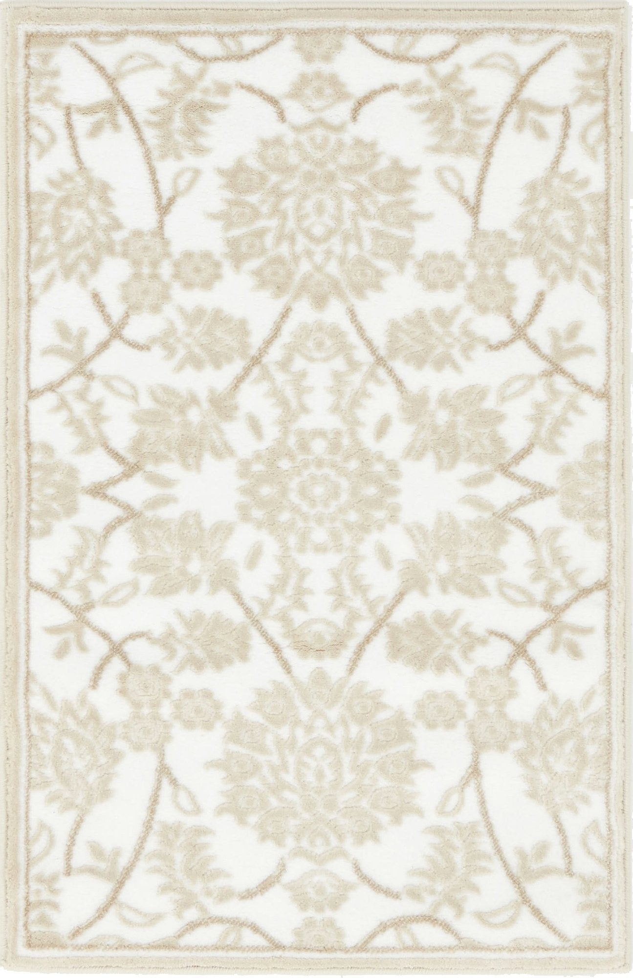Unique Loom Rushmore Collection Area Rug - Taft (2 x 3 1 Rectangle, Snow White/ Beige)