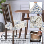 Searchi Stretch Dining Chair Seat Covers Set Of 2, Soft Removable Washable Seat Covers For Dining Chairs, Dining Room Seat Cover Protector (Rear-Covered, Butterfly)