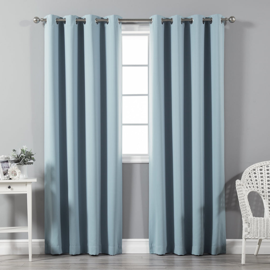 Best Home Fashion Thermal Insulated Blackout Curtains - Antique Bronze Grommet Top - Ocean- 52'' W x 96'' L - (Set of 2 Panels)