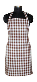 Airwill Cotton Kitchen Cooking Aprons (Gingham Brown)