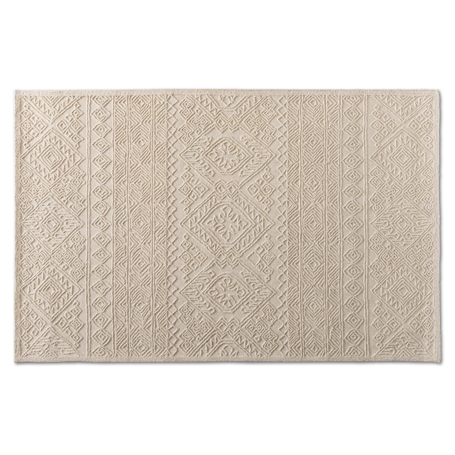 Baxton Studio Linwood Modern and Contemporary Ivory Hand-Tufted Wool Area Rug