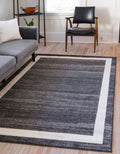 Unique Loom Del Mar Collection Area Rug - Maria (7 1 x 10 Rectangle, Black/ Ivory)