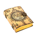Tuzech Book Of Spells Leather Bound Journal Deckle Edge Paper Grimoire Printed Diary Third Eye Notebook Spiral Gothic Notebook A