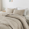 Beige Quilt King Size Bedding Sets With Pillow Shams, Lightweight Soft Bedspread Coverlet, Quilted Blanket Thin Comforter Bed Co