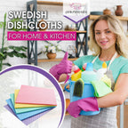 Pink Rhino Labs Swedish Dishcloths For Kitchen - Absorbent Kitchen Towels And Dishcloths Sets - Reusable Paper Towels - Dish Clo