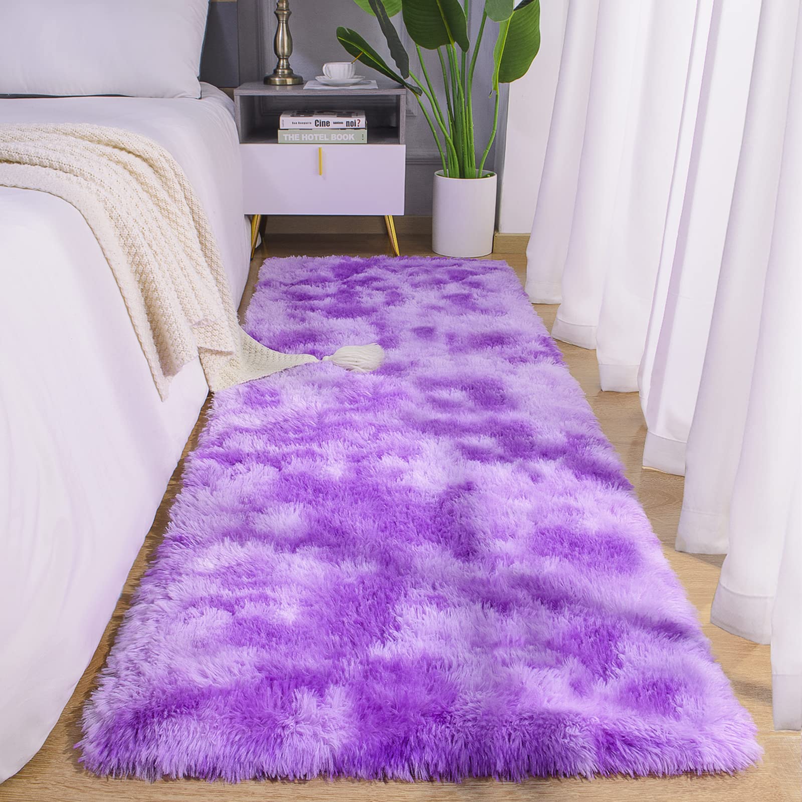 Arogan Soft Rainbow Area Rugs For Girls Room 2X6 Feet, Fluffy Girls Bedroom Rugs, Princess Rug, Cute Colorful Carpet For Kids Te
