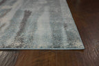 HomeRoots Polypropylene 5' x 8' Teal Abstract Brushstrokes Indoor Area Rug