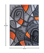 Flash Furniture Jubilee Collection Abstract Area Rug - Colorfast Orange Olefin Rug - 8' X 10' Area Rug - Jute Backing - Living Room, Bedroom, & Family Room