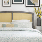 Modway Halcyon Cane Woven Rattan Headboard, Full, Gray