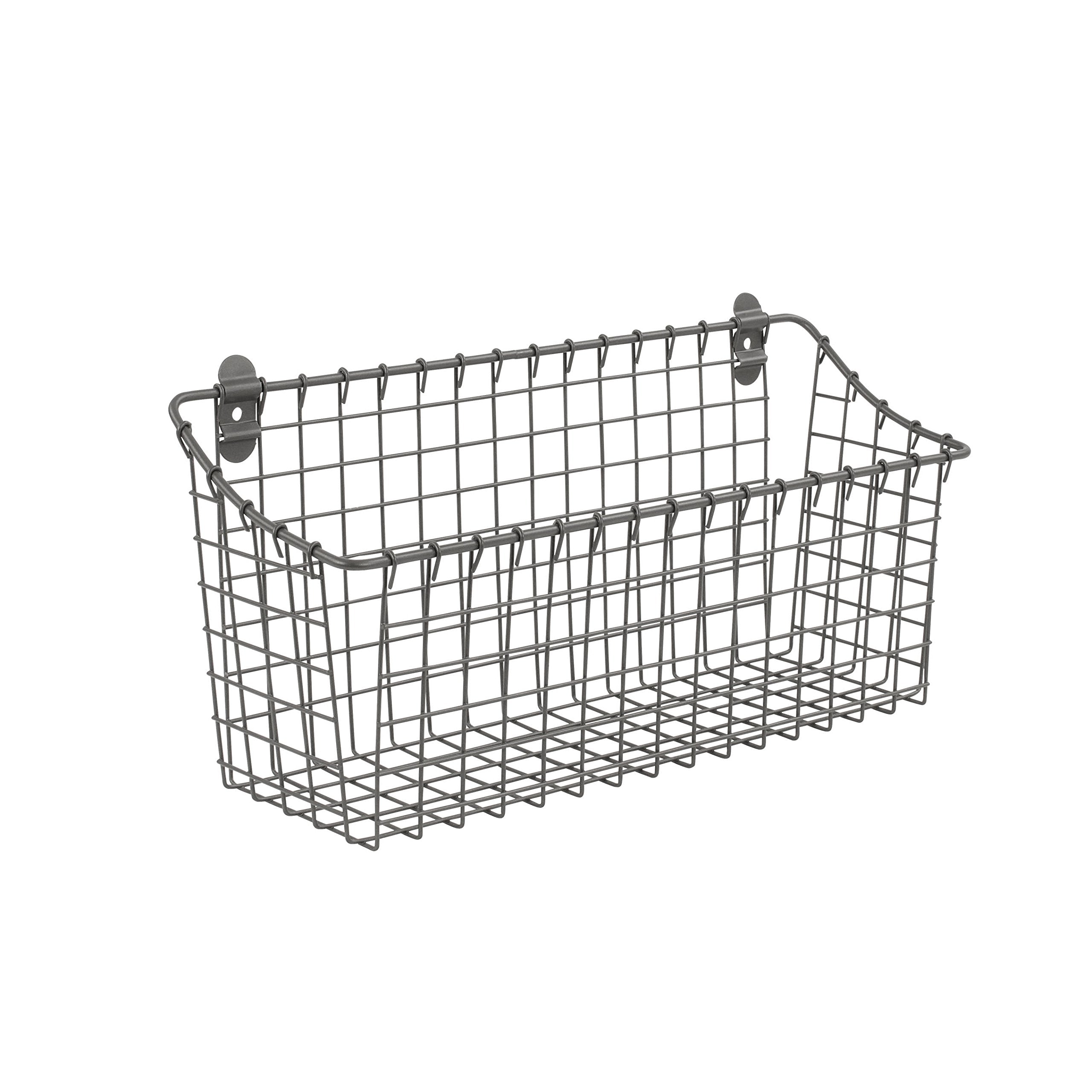 Spectrum Diversified Vintage Extra Large Cabinet & Wall-Mounted Basket for Storage & Organization, Rustic Farmhouse Decor, Sturd