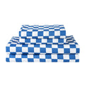 Bed Sheet Set 3 Piece -Twin Size-Soft Durable Microfiber Bedding Sheet Set,Deep Pocket,Stain,Fade & Wrinkle Resistant Blue And W
