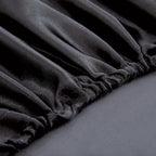Homiest Black Satin Fitted Sheet Twin Xl Size Fitted Bed Sheet, Deep Pocket Fitted Sheet Only, Luxury & Ultra Soft Bedding Fitted Sheet Single Bottom Bed Sheets Sold Separately