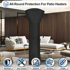 Outdoorlines Waterproof Outdoor Patio Heater Covers With Zipper And Storage Bag, Dust-Proof Uv-Resistant Windproof Propane Heavy Duty Heater Cover For Standing Heater, 1 Pack-89Hx33Dx19B Inch Black