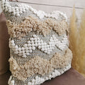 Cozydeko Decorative Boho Pillow Cover 18   X18    Square, Soft Moroccan Rustic Throw With Tufted Accents, Plush Handwoven Cotton