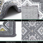 Hebe Boho Runner Rug 2X10 Ft Non Slip Washable Hallway Rug Runner Farmhouse Laundry Rug Runner Vintage Kitchen Runner Rug Floor