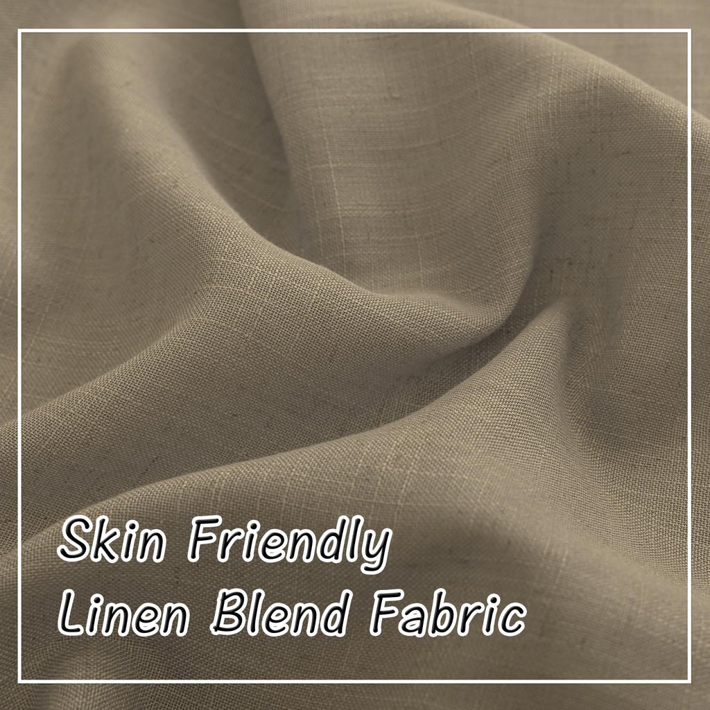 Donren Retro Linen Blend Back Tab Curtains 90 Inches Long,2 Panels Set For Living Room Hook Belt Loops Pocket Sack Draperies Light Filtering Semi Transparent Window Curtains For Bedroom,Taupe,52'Wide