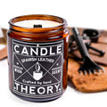 Candle Theory Spanish Leather Scented Candle for Men 7.6 oz, Crackling Leather Candle Men, Men Candle for Bedroom, Scented Man C